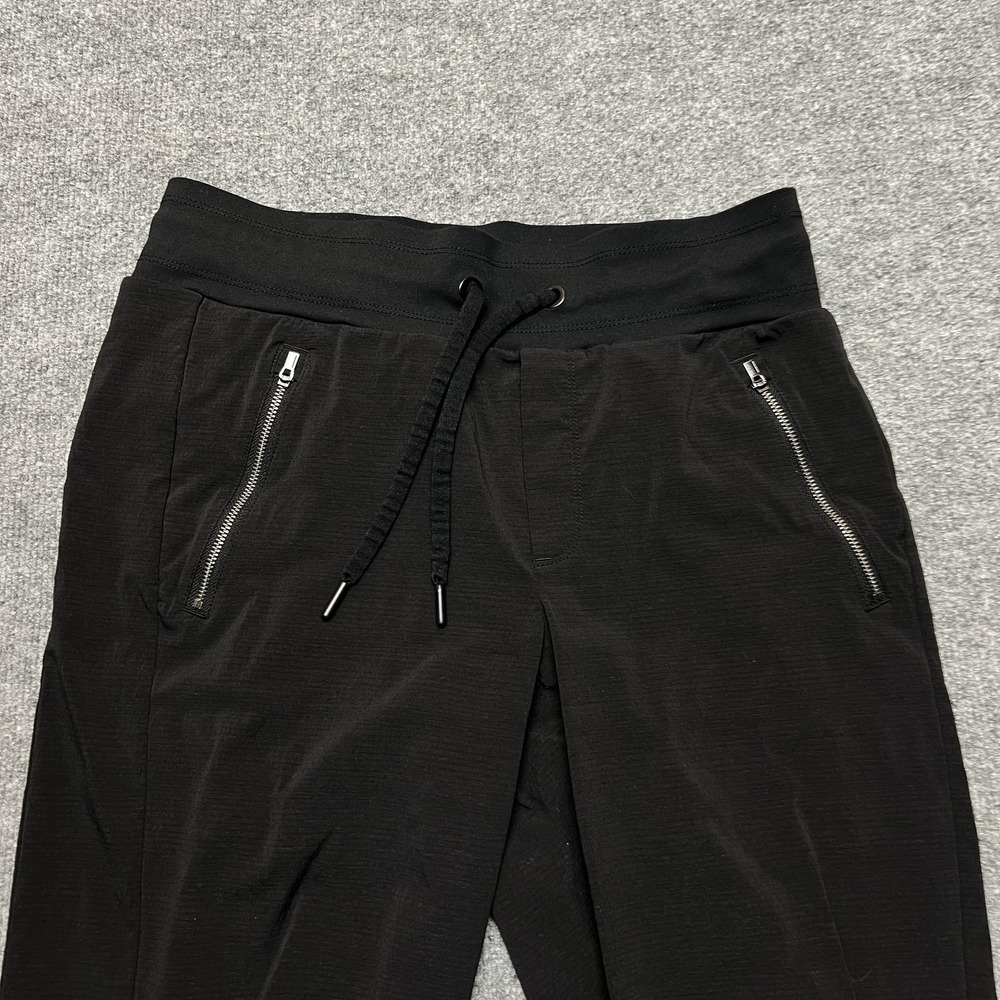 Athleta Jogger Pants Womens 6 Black Trekkie North Elastic Waist Zip Pockets - Picture 2 of 13